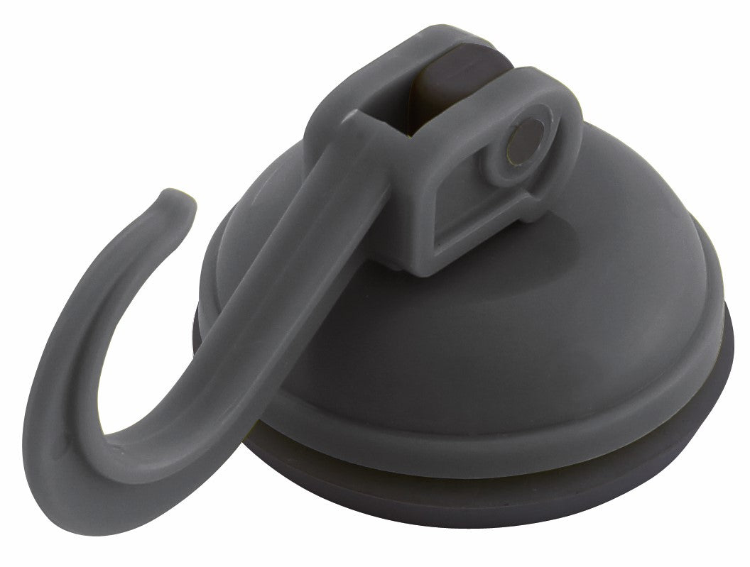 Eurotrail Haken – ABS – anthrazit (– mit Saugnapf, 6 kg) – 47 × 97 mm