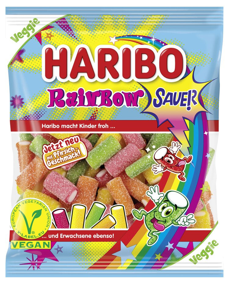 Haribo Rainbow Saure Gummibonbons, Vegan – 160 g