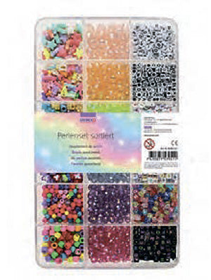 GLOREX Perlenset, Acryl – mehrfarbig – 2400 Stk.