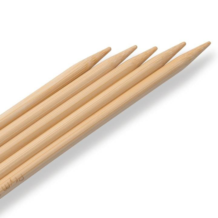 Prym 1530 Strumpfstricknadeln Natur – 5 mm, 20 cm, Bambus, 5 Stk.