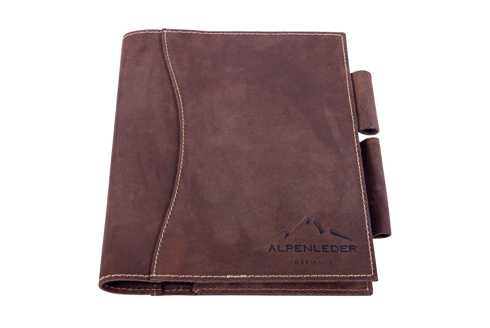 Alpenleder Notizbuch, A5, liniert, Spiralbindung – braun