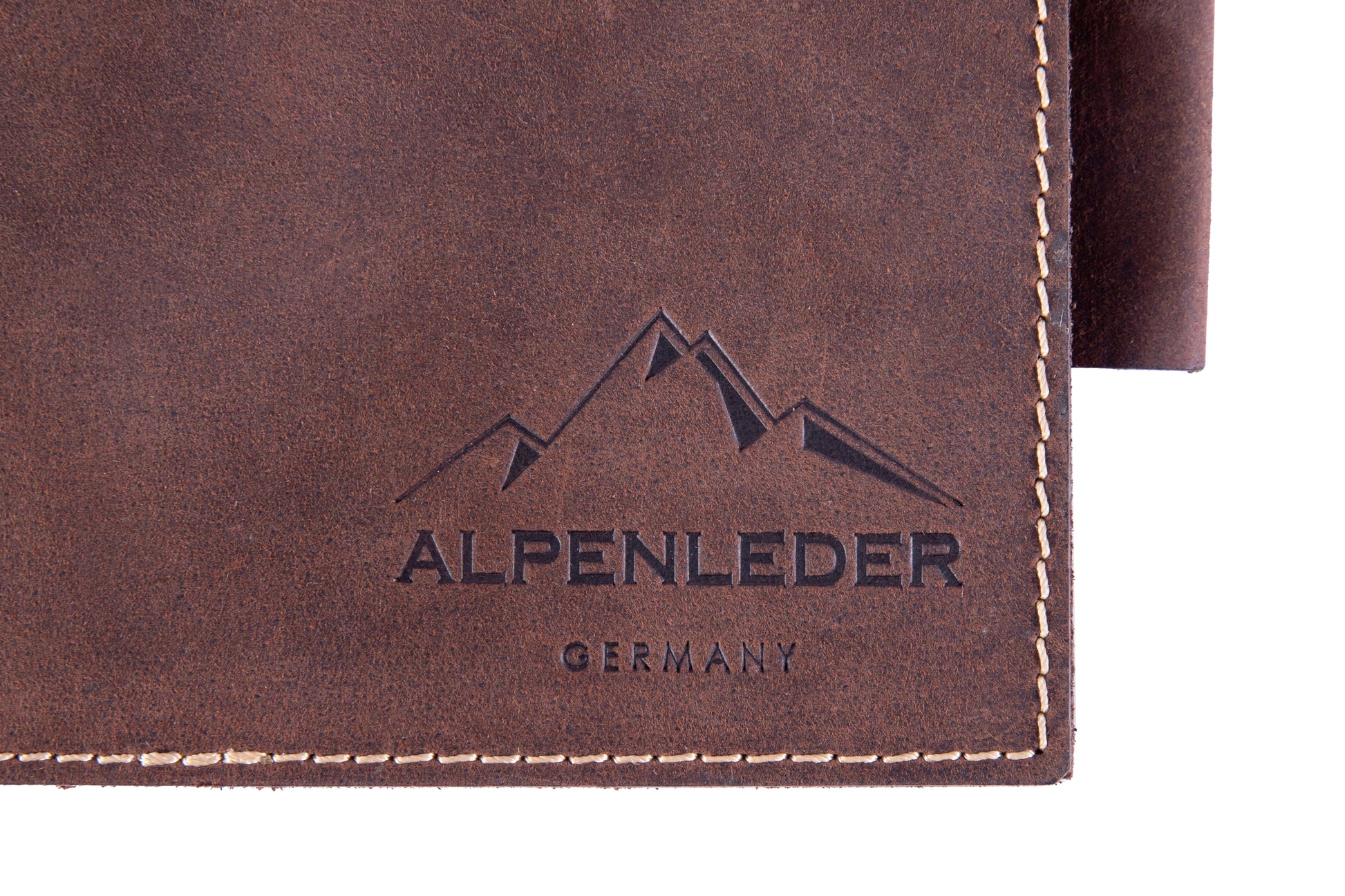 Alpenleder Notizbuch, A5, liniert, Spiralbindung – braun