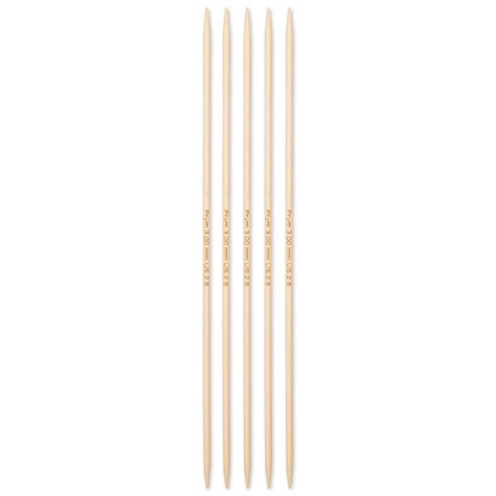 Prym 1530 Strumpfstricknadel Natur – 3 mm, 20 cm, Bambus, 5 Stk.