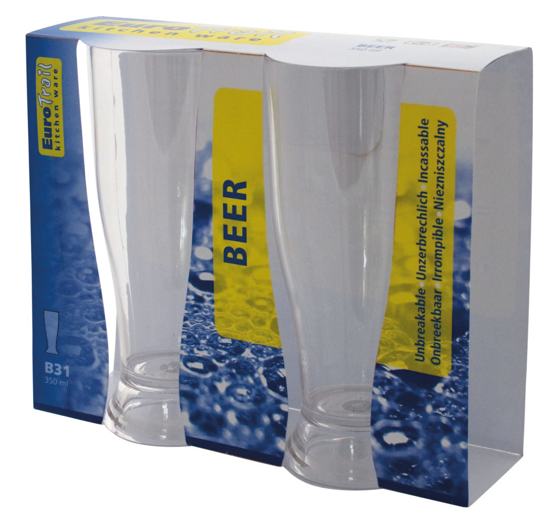 Eurotrail Bierglas – 350 ml, Kunststoff (PC), Anthrazit, spülmaschinenfest