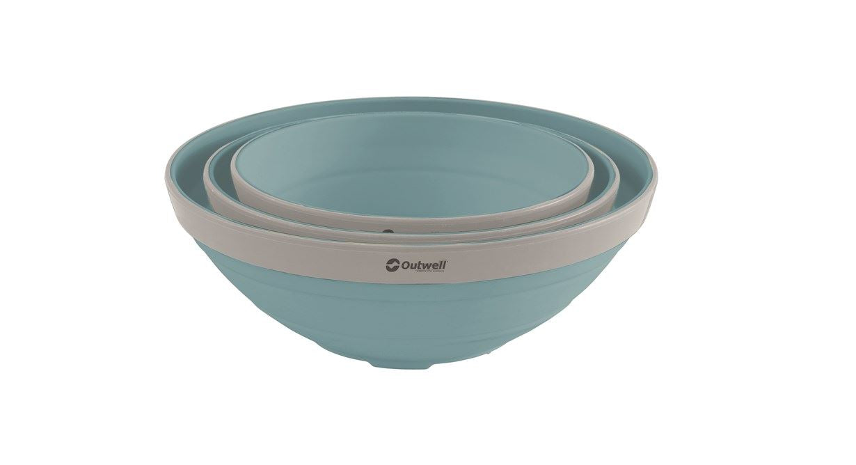 Outwell Collaps Schüssel – 3er Set, Kunststoff (TPE), Blau, zusammenklappbar
