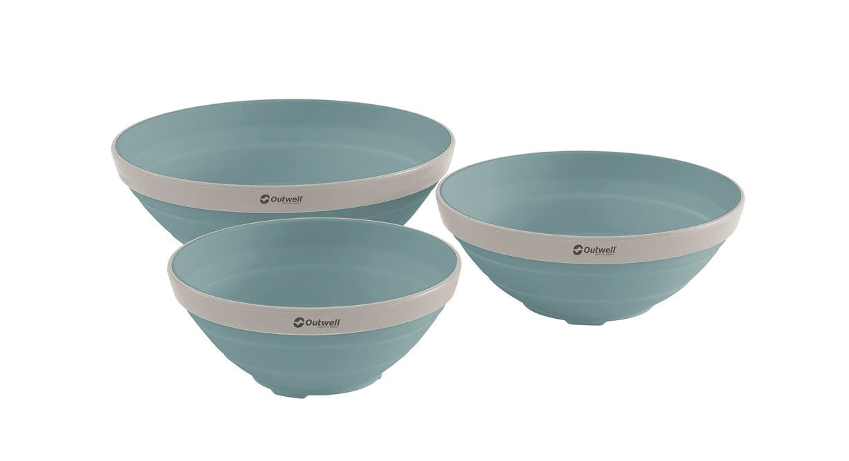 Outwell Collaps Schüssel – 3er Set, Kunststoff (TPE), Blau, zusammenklappbar