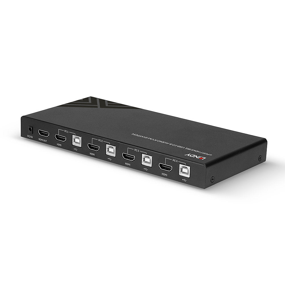 Lindy 32810 – KVM-Switch, HDMI/USB 2.0, 4K (4096 × 2160), 18 Gbit/s, Audio, HDCP
