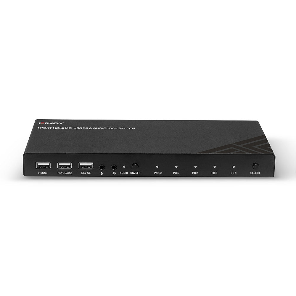 Lindy 32810 – KVM-Switch, HDMI/USB 2.0, 4K (4096 × 2160), 18 Gbit/s, Audio, HDCP