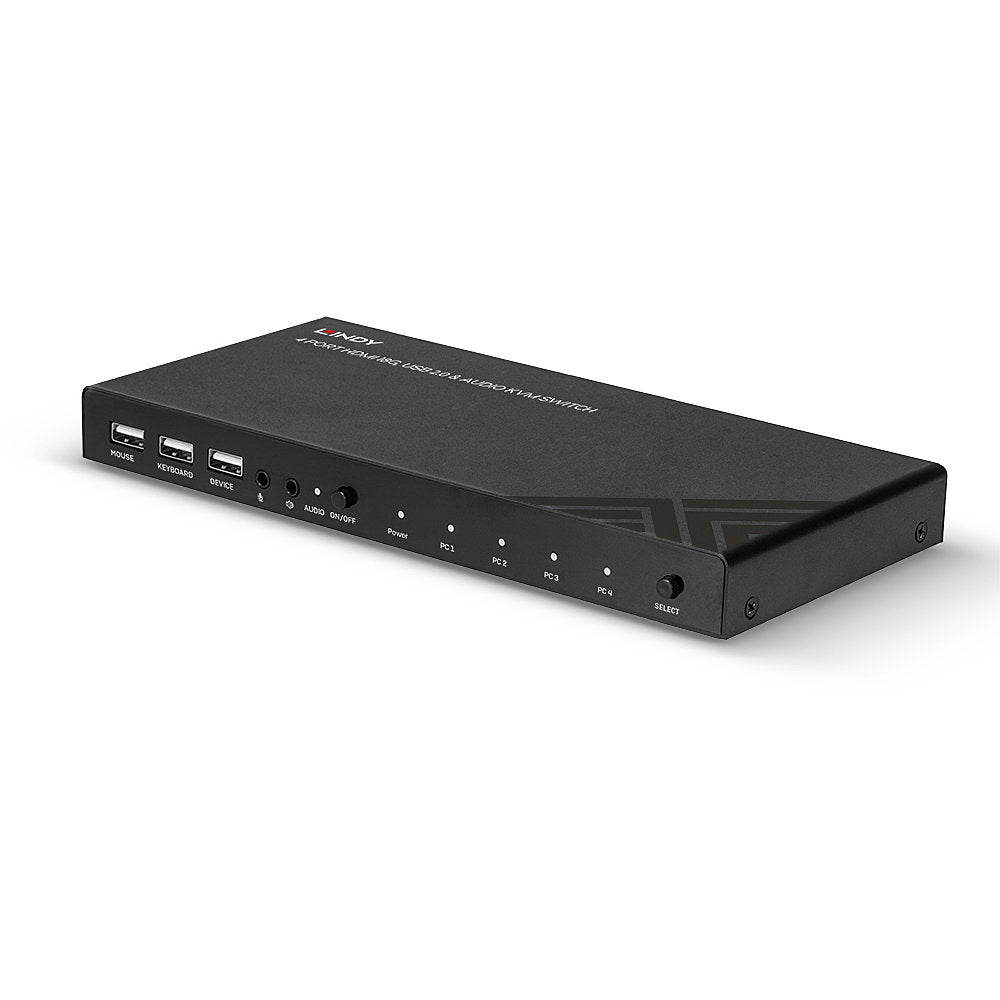 Lindy 32810 – KVM-Switch, HDMI/USB 2.0, 4K (4096 × 2160), 18 Gbit/s, Audio, HDCP