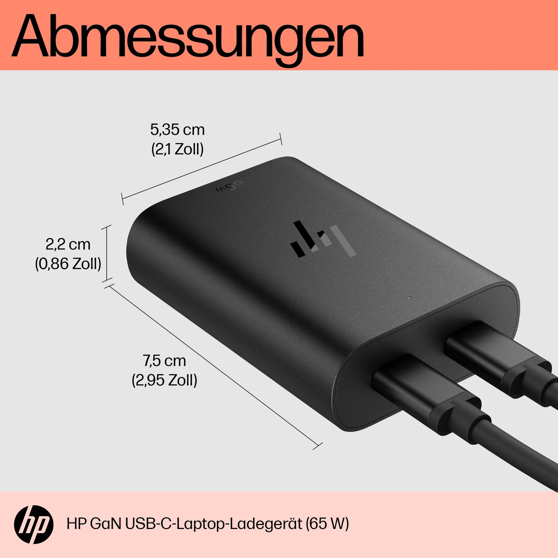 HP Netzteil – 65 W, 5, 9, 12, 15, 20 V – Schwarz