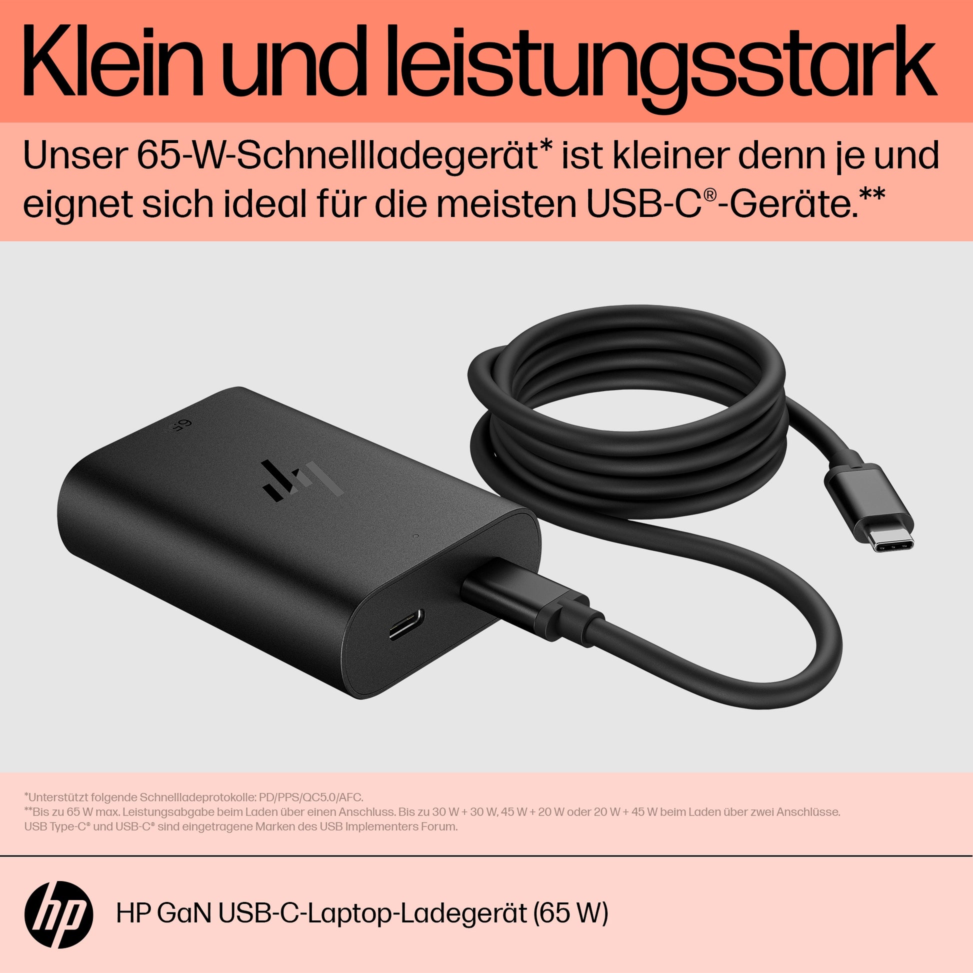 HP Netzteil – 65 W, 5, 9, 12, 15, 20 V – Schwarz
