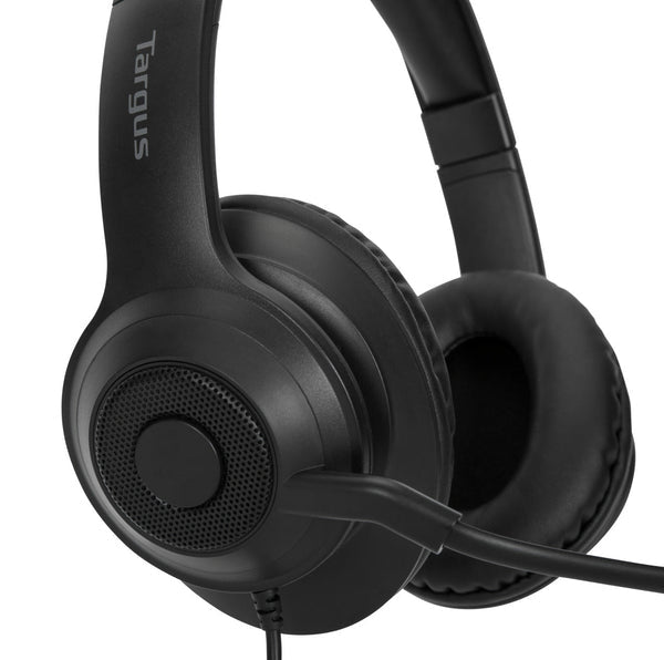 Targus AEH102GL Office-Headset – On-Ear, Stereo, Kabel, USB-A, Schwarz