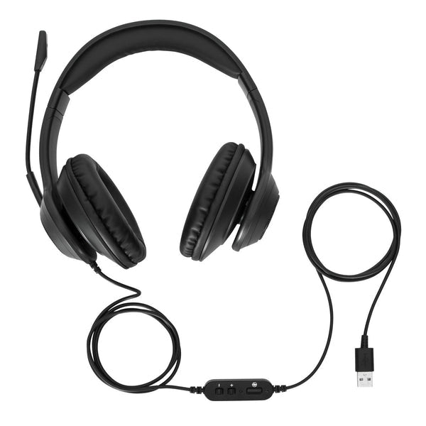 Targus AEH102GL Office-Headset – On-Ear, Stereo, Kabel, USB-A, Schwarz