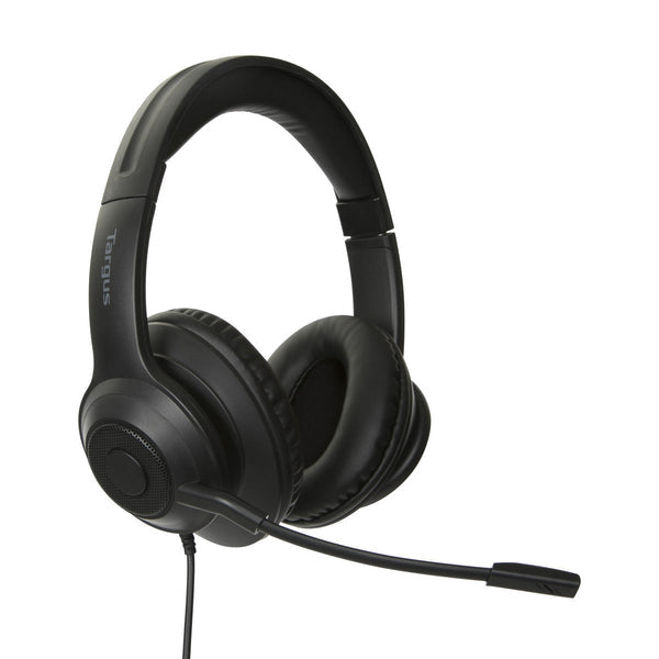 Targus AEH102GL Office-Headset – On-Ear, Stereo, Kabel, USB-A, Schwarz