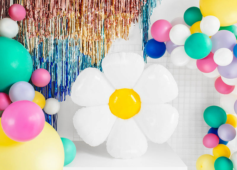 PartyDeco Folienballon Gänseblümchen – Gelb – 97 × 103 cm – 1 Stk