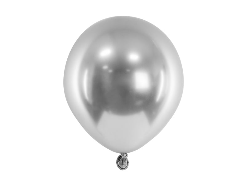 PartyDeco Luftballons – Silber – Ø 12 cm – Latex – 50 Stk