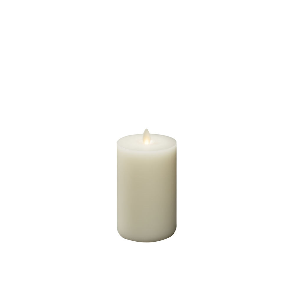Konstsmide LED Echtwachskerze – 16 Stk., Ø 8 × 15 cm, 0,06 W, warmweiss, dimmbar, beige, Timer