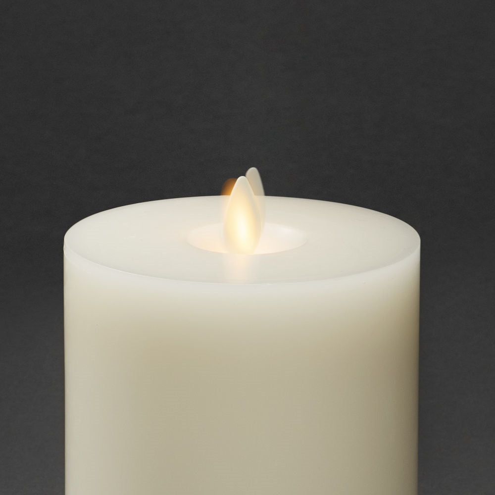 Konstsmide LED Echtwachskerze – Ø 8 × 10 cm – Wachs, beige – 16-teilig