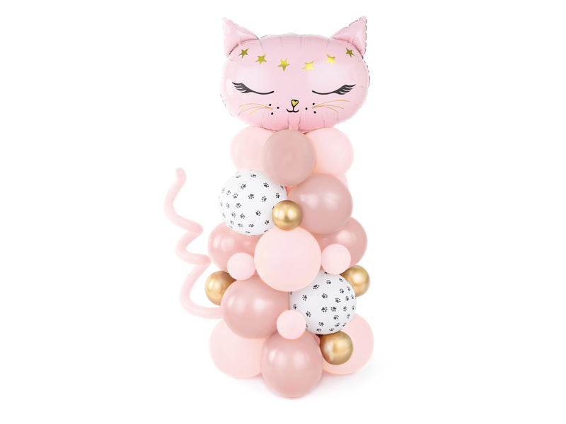 PartyDeco Modellierballons Katze – rosa – 83 × 140 cm – Latex – 1 Stk
