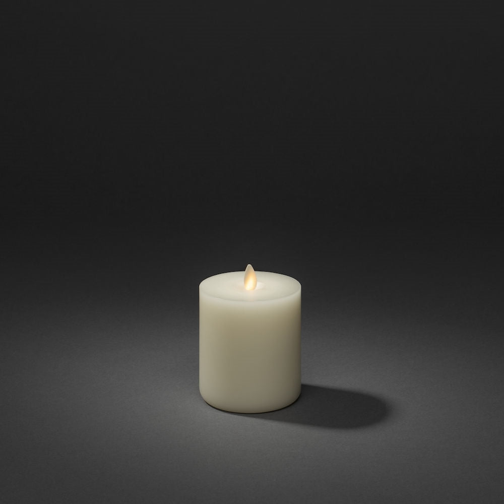 Konstsmide LED Echtwachskerze – Ø 8 × 10 cm – Wachs, beige – 16-teilig