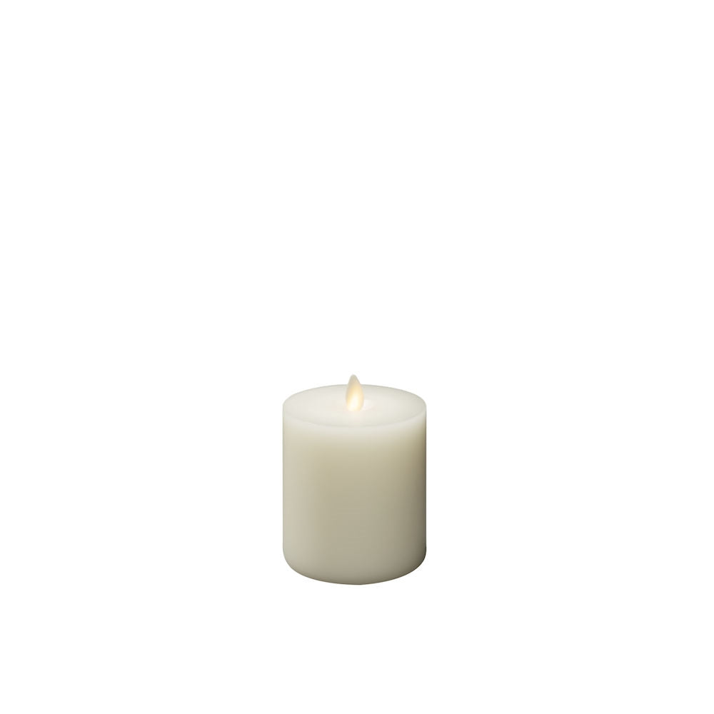 Konstsmide LED Echtwachskerze – Ø 8 × 10 cm – Wachs, beige – 16-teilig