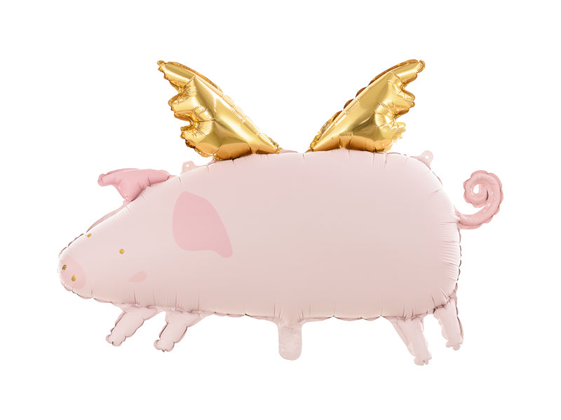 PartyDeco Folienballon Schwein – Rosa – 72 × 46 cm – Folie – 1 Stück – mit Helium befüllbar