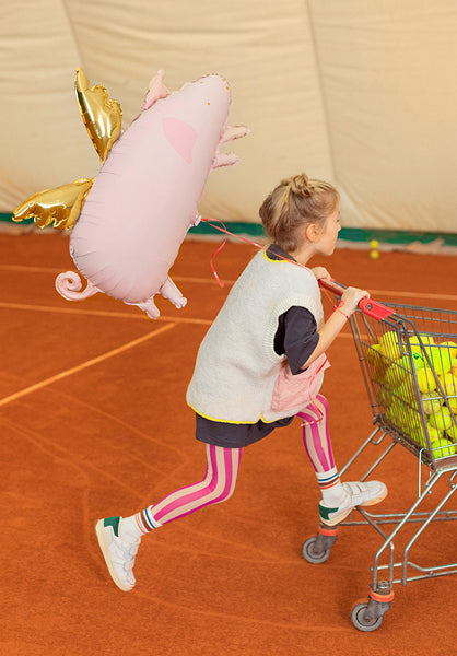 PartyDeco Folienballon Schwein – Rosa – 72 × 46 cm – Folie – 1 Stück – mit Helium befüllbar