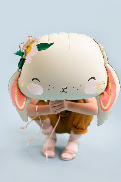 PartyDeco Folienballon – Hase – 65 × 55 cm – Folie, mehrfarbig