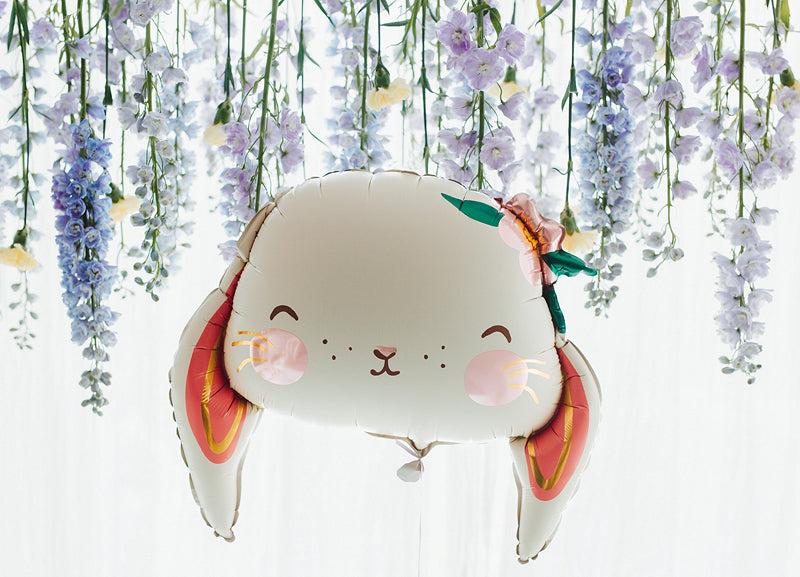 PartyDeco Folienballon – Hase – 65 × 55 cm – Folie, mehrfarbig