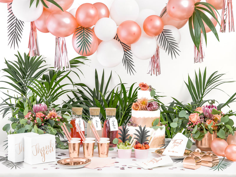 PartyDeco Trinkbecher, Papier/Karton – 2,2 dl Roségold – 6 Stk.