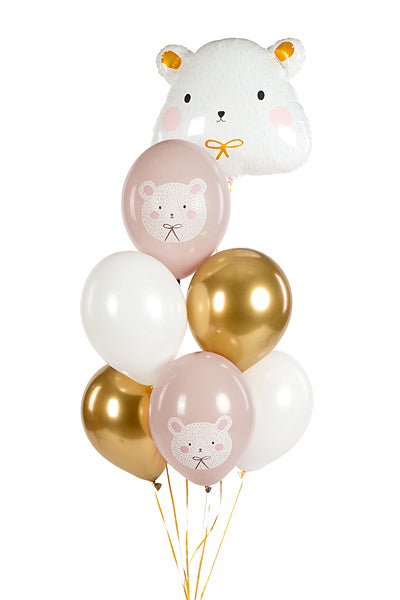 PartyDeco Luftballons Eisbär – Weiss – Ø 30 cm – Latex – 6 Stk