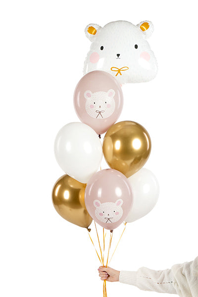 PartyDeco Luftballons Eisbär – Weiss – Ø 30 cm – Latex – 6 Stk