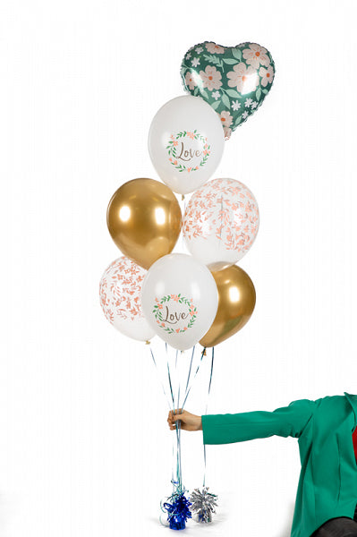 PartyDeco Luftballons Love – Weiss – Ø 30 cm – Latex – 6 Stk