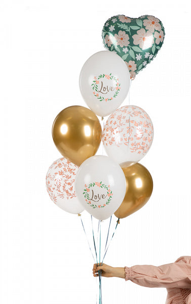 PartyDeco Luftballons Love – Weiss – Ø 30 cm – Latex – 6 Stk