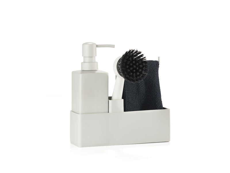 Zone Denmark Geschirrspül-Set 400 ml, 6 × 19 × 20,5 cm, Silikon/Keramik, Hellgrau