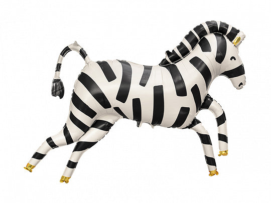 PartyDeco Folienballon Zebra – mehrfarbig – 115 × 85 cm – Folie – 1 Stück – mit Helium befüllbar