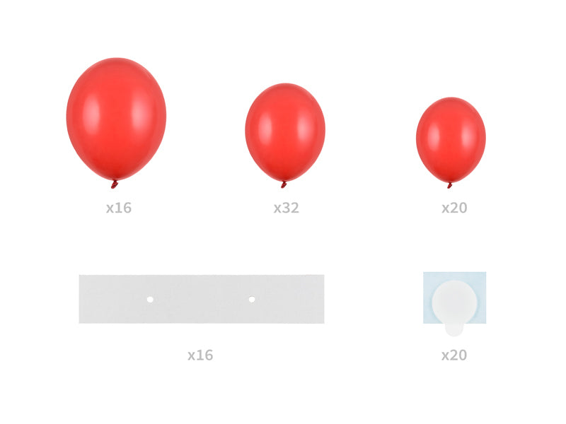 PartyDeco Luftballon aus Naturkautschuk, Rot, Herzmotiv, 1660 × 1600 mm, 68 Stück