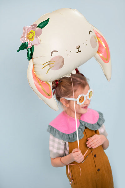 PartyDeco Folienballon – Hase – 65 × 55 cm – Folie, mehrfarbig