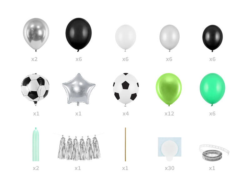 PartyDeco Fussball Luftballons – Grün – 150 × 126 cm – Latex – 1 Stück – Girlande