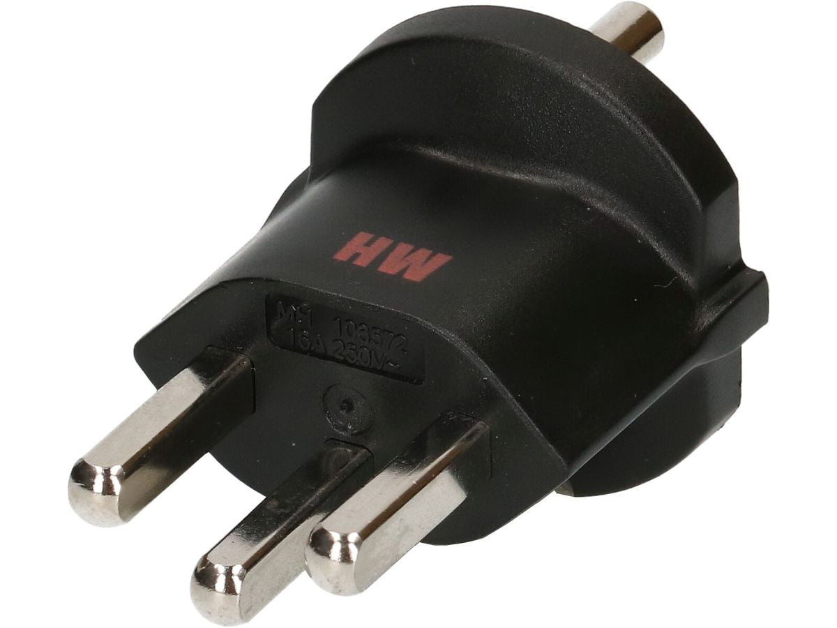 Max Hauri AG Max Hauri Adapterkabel, T23 zu Schuko (Typ F), 16 A 230 V, 3-polig (geerdet), 45×45×60 mm – schwarz