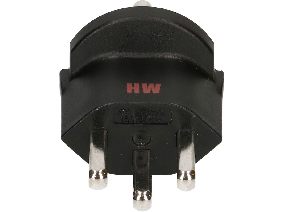 Max Hauri AG Max Hauri Adapterkabel, T23 zu Schuko (Typ F), 16 A 230 V, 3-polig (geerdet), 45×45×60 mm – schwarz