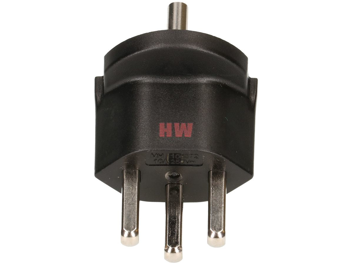 Max Hauri AG Max Hauri Adapterkabel, T23 zu Schuko (Typ F), 16 A 230 V, 3-polig (geerdet), 45×45×60 mm – schwarz