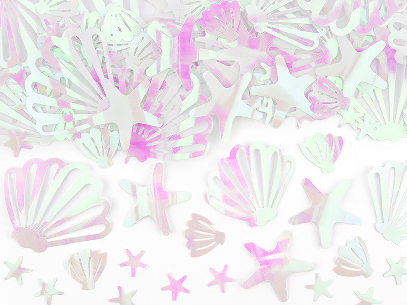 PartyDeco Konfetti Muschel – Rosa/Opal – 1,5–4 cm, 23 g – PVC – 1 Stk