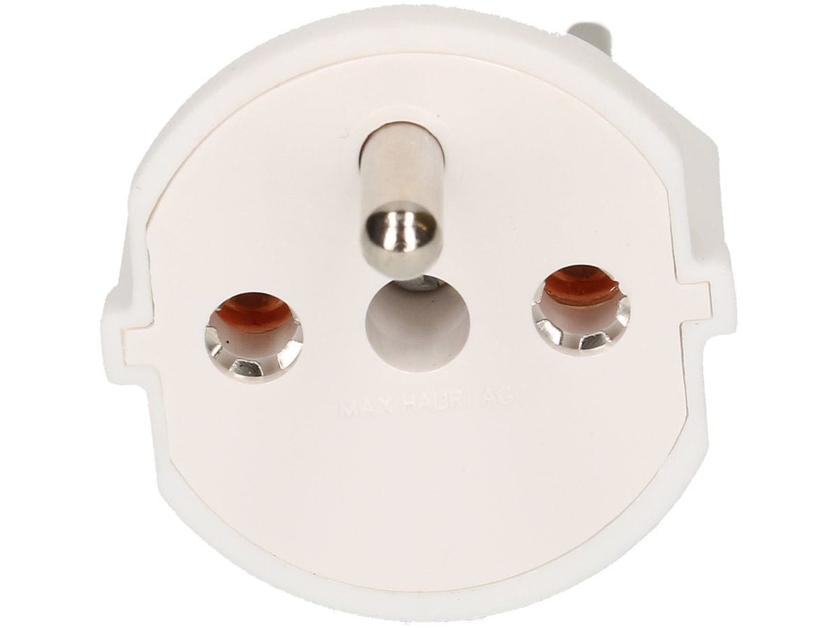 Max Hauri AG Max Hauri Fixadapter T23 zu Schuko – 230 V, 16 A, 3-polig – Weiss