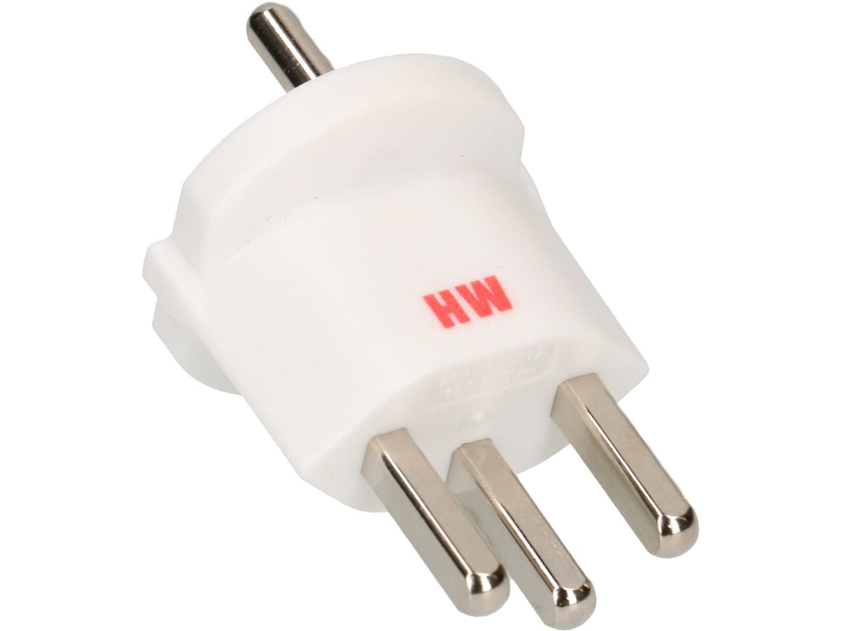 Max Hauri AG Max Hauri Fixadapter T23 zu Schuko – 230 V, 16 A, 3-polig – Weiss