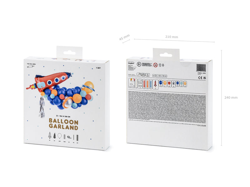 PartyDeco Ballon-Girlande Rakete – 1,54 m – ab 8 J. – mehrfarbig