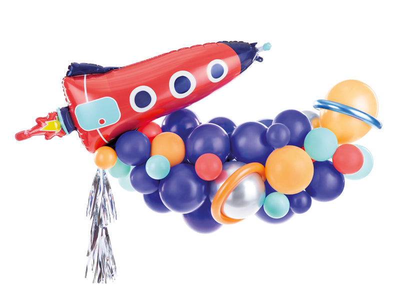 PartyDeco Ballon-Girlande Rakete – 1,54 m – ab 8 J. – mehrfarbig