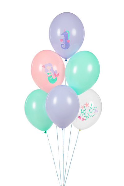 PartyDeco Luftballons Meerestiere – Grün – Ø 30 cm – Latex – 6 Stk