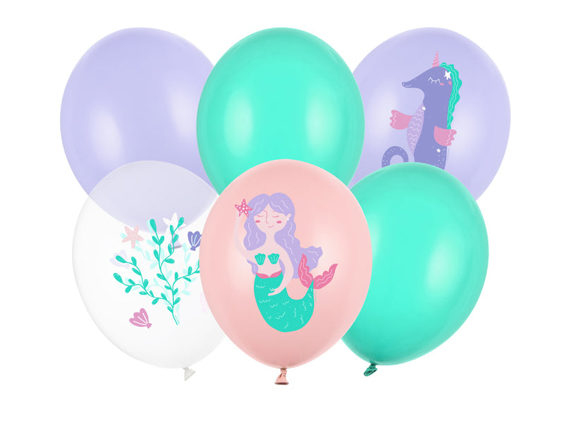 PartyDeco Luftballons Meerestiere – Grün – Ø 30 cm – Latex – 6 Stk
