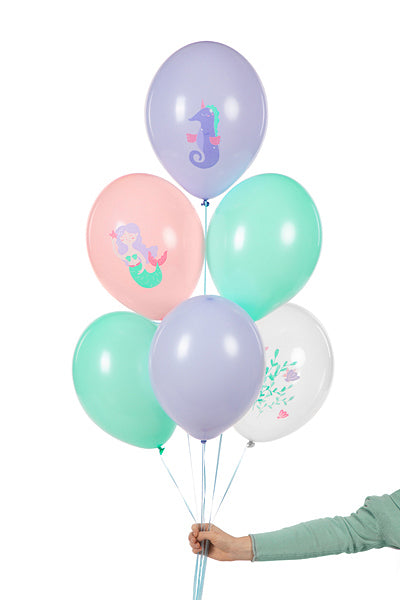 PartyDeco Luftballons Meerestiere – Grün – Ø 30 cm – Latex – 6 Stk